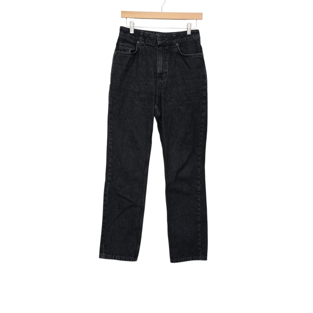 Antonio Melani Womens Black High Rise Straight Leg 100% Cotton Jeans Size 27